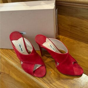 Red miu miu heels